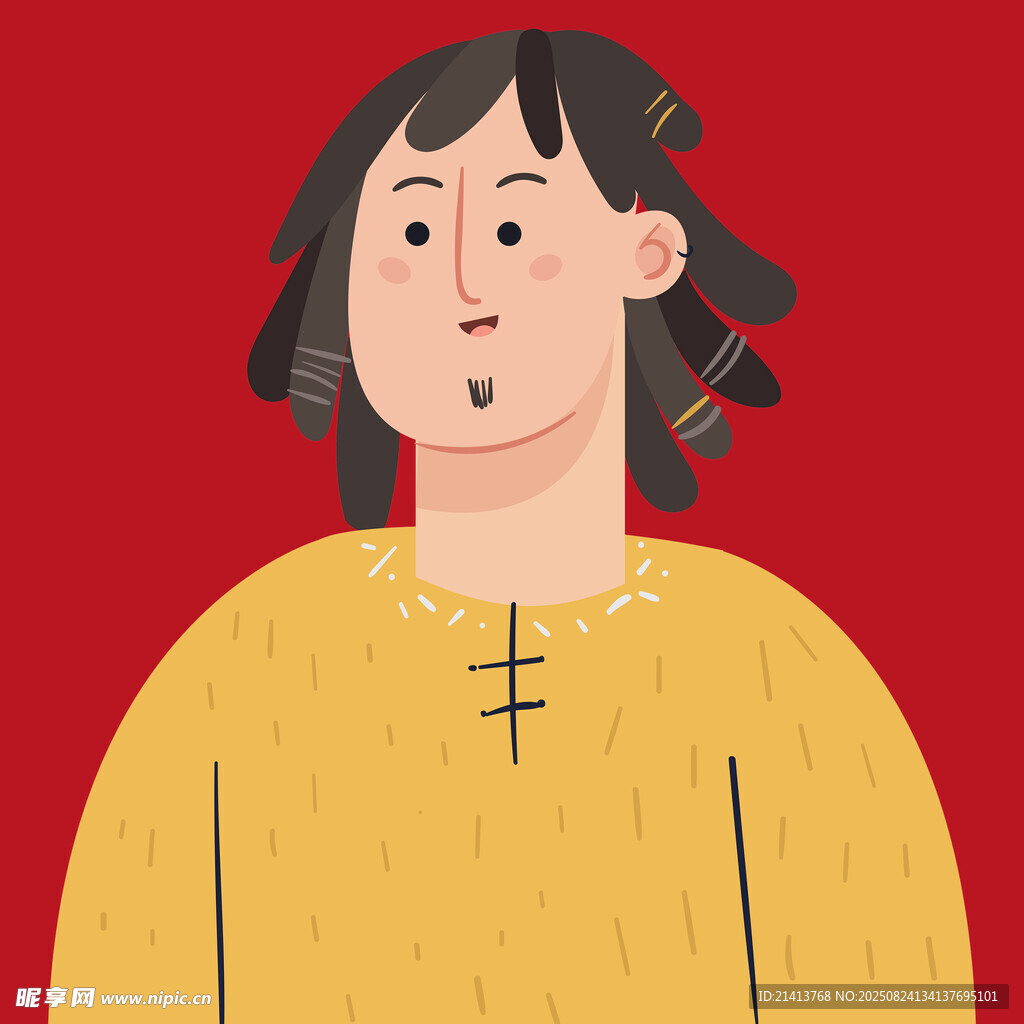 穿中式毛衣的短發(fā)女孩
