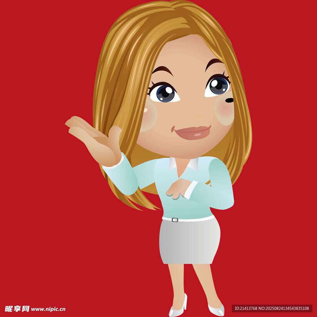 商務(wù)女性揮手示意