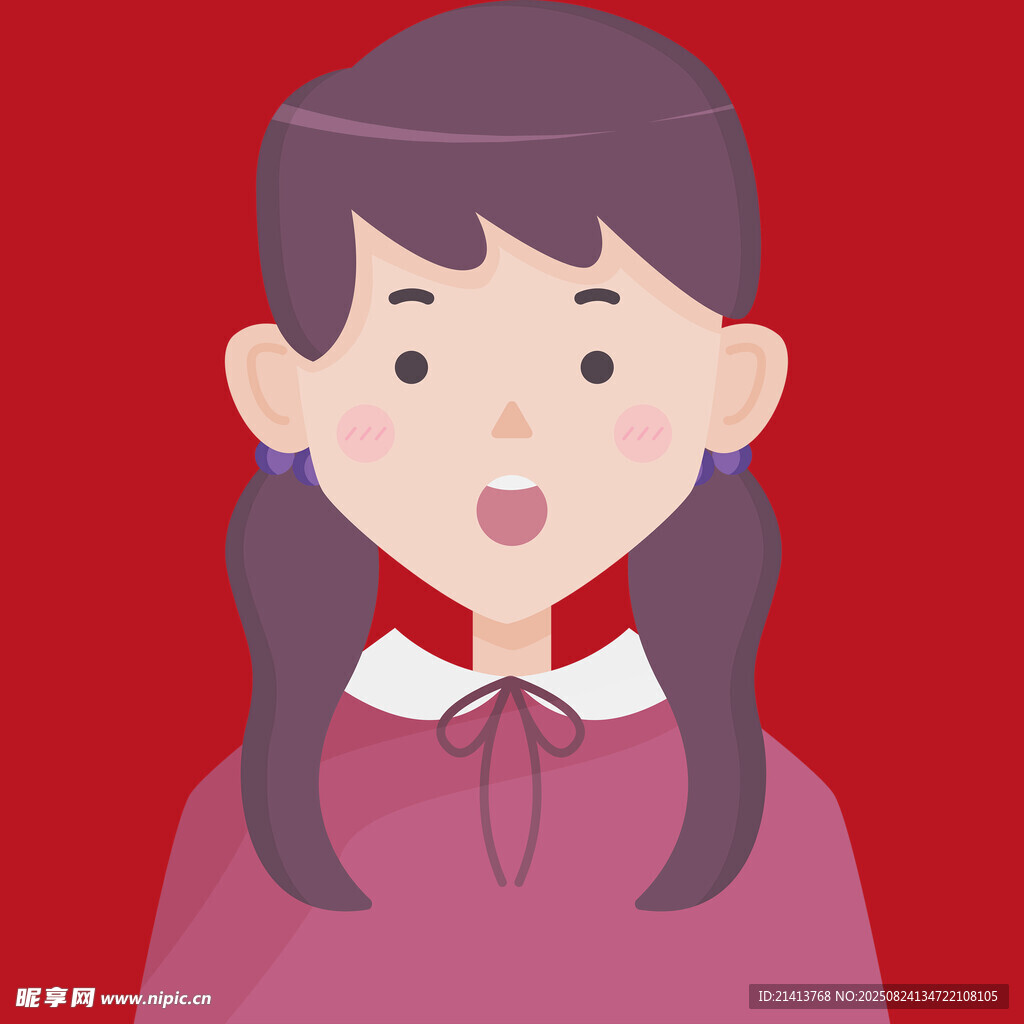 扎雙辮的可愛(ài)女孩