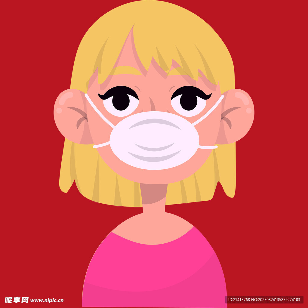 戴口罩的金發(fā)女孩