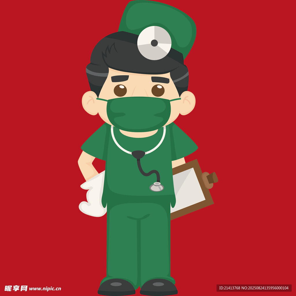 卡通醫(yī)生形象 手持醫(yī)療物品