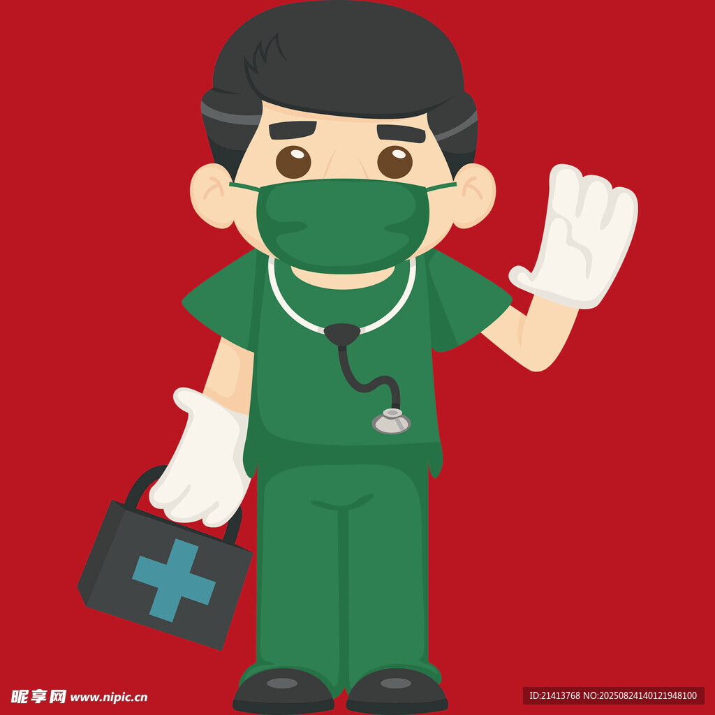 卡通形象的醫(yī)護(hù)人員