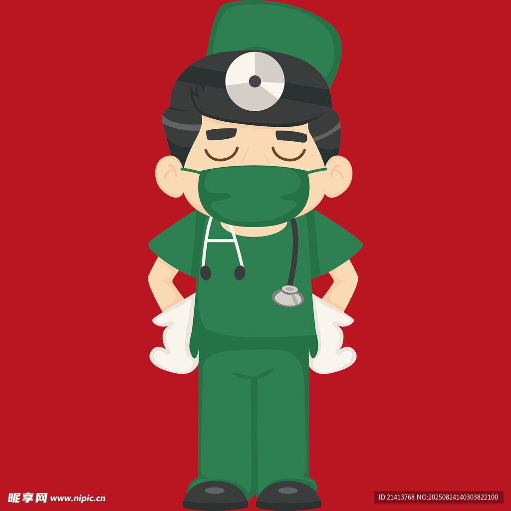 卡通形象的醫(yī)護(hù)人員