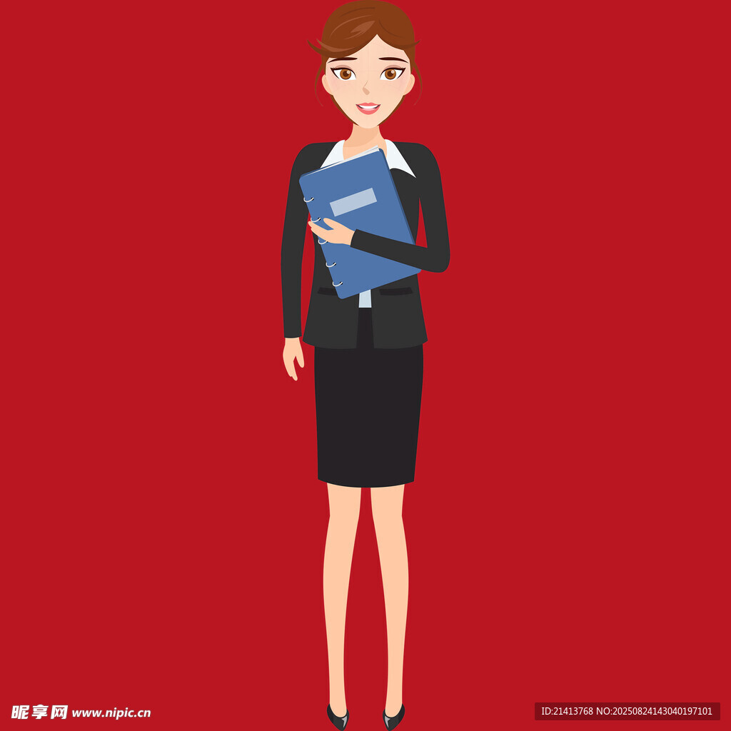 職業(yè)女性手持文件夾形象