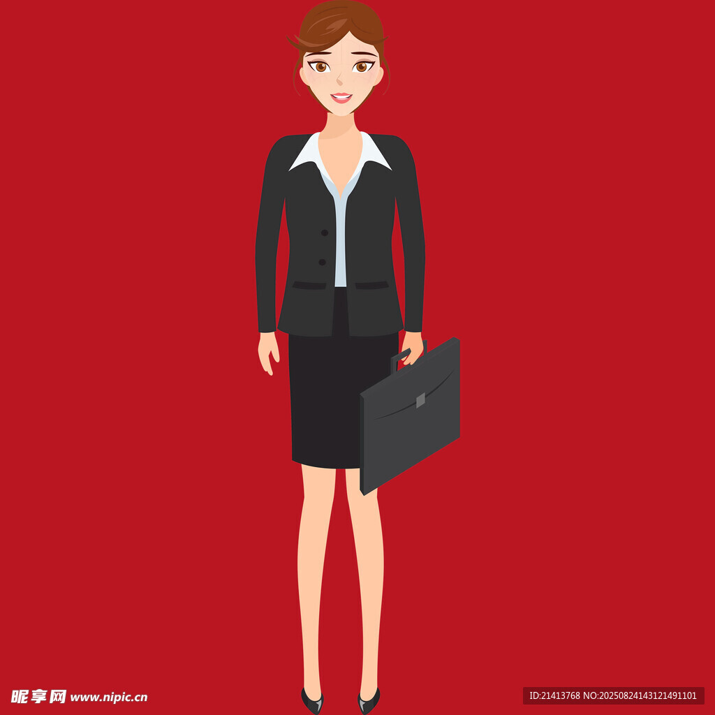 職業(yè)女性持公文包形象