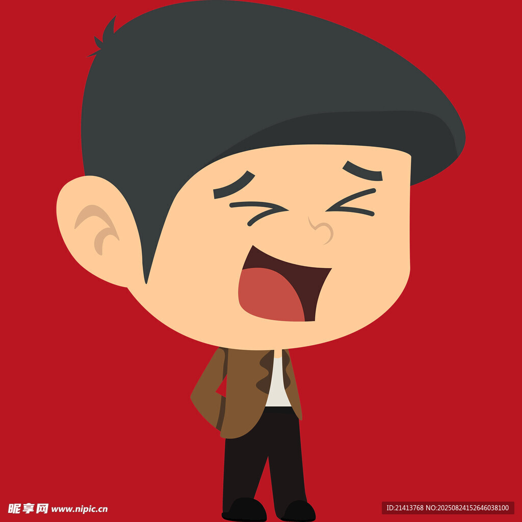 卡通男子大笑表情
