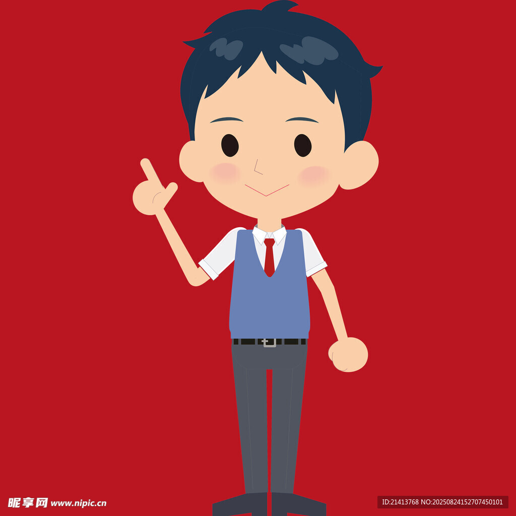 穿制服的男孩豎大拇指