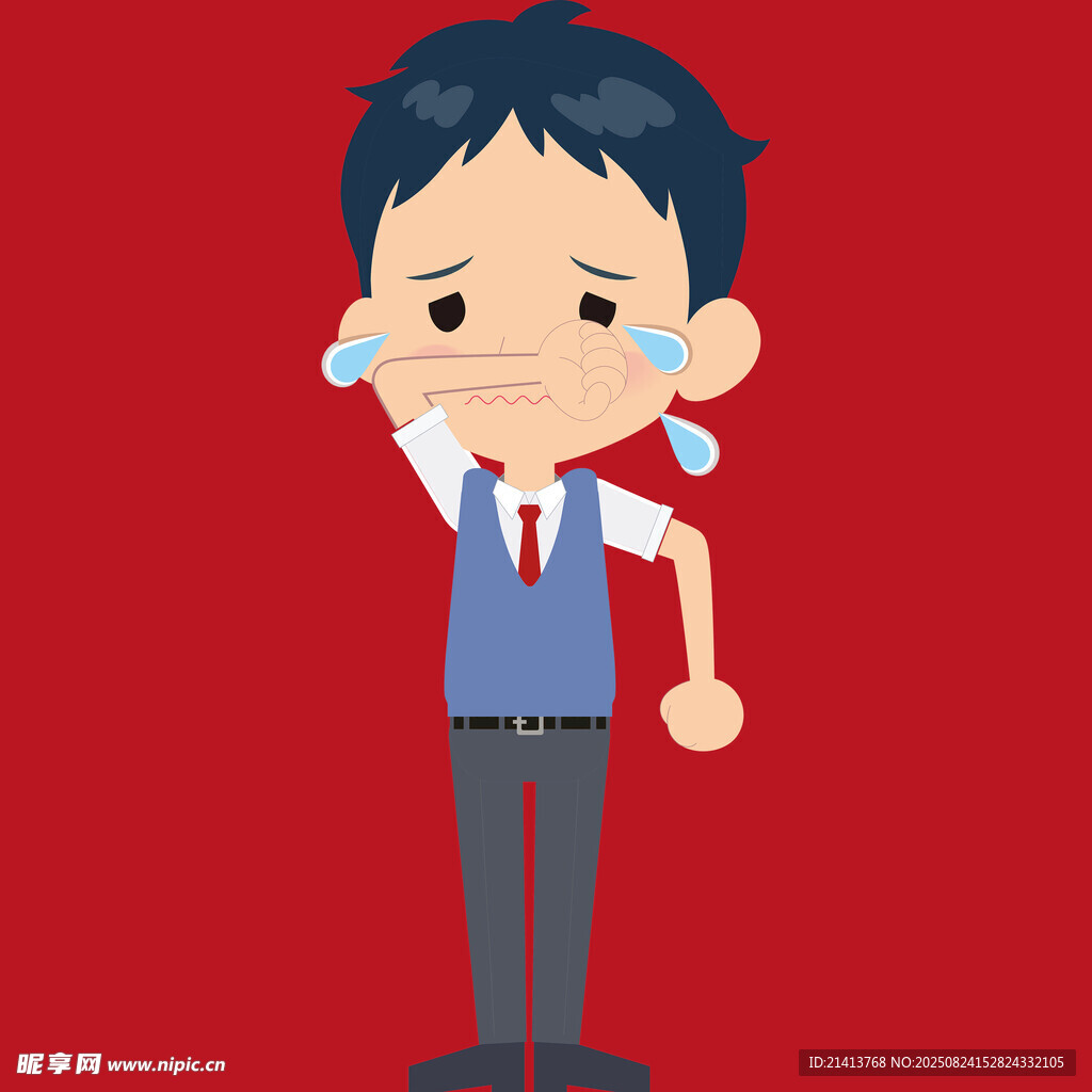 男孩傷心落淚