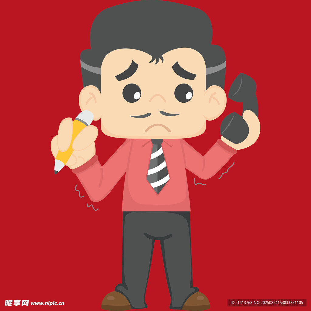 忙碌上班族 電話(huà)紙筆在手