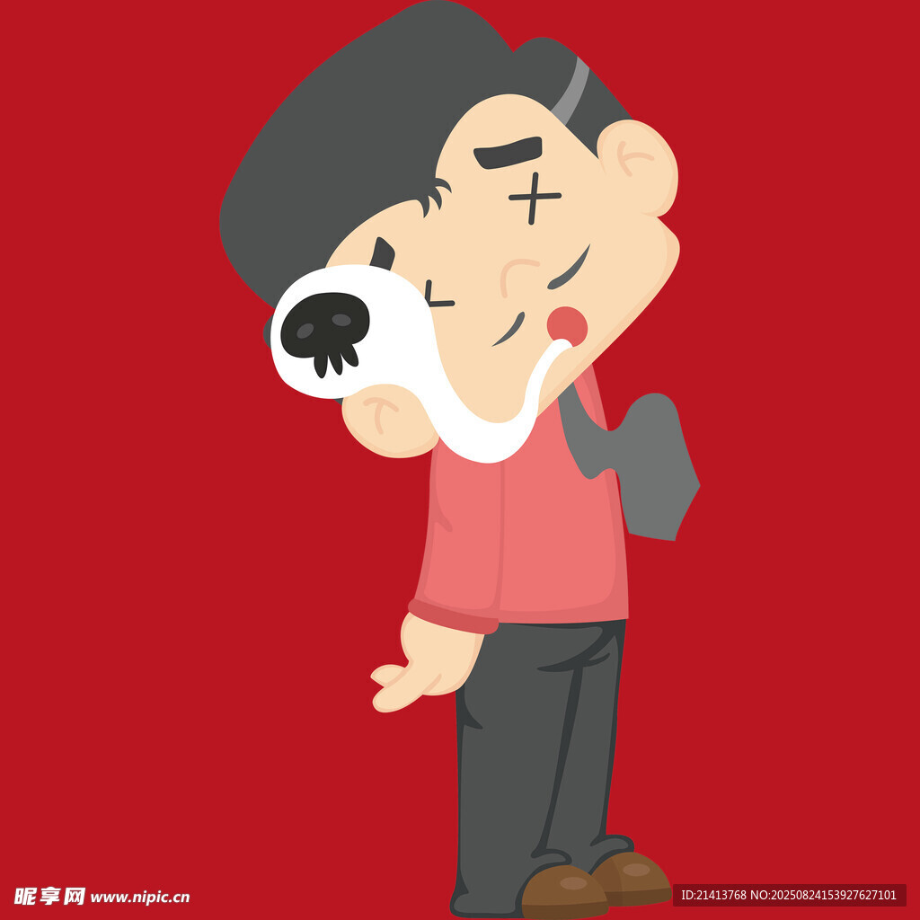 卡通人物手持骨頭搞怪