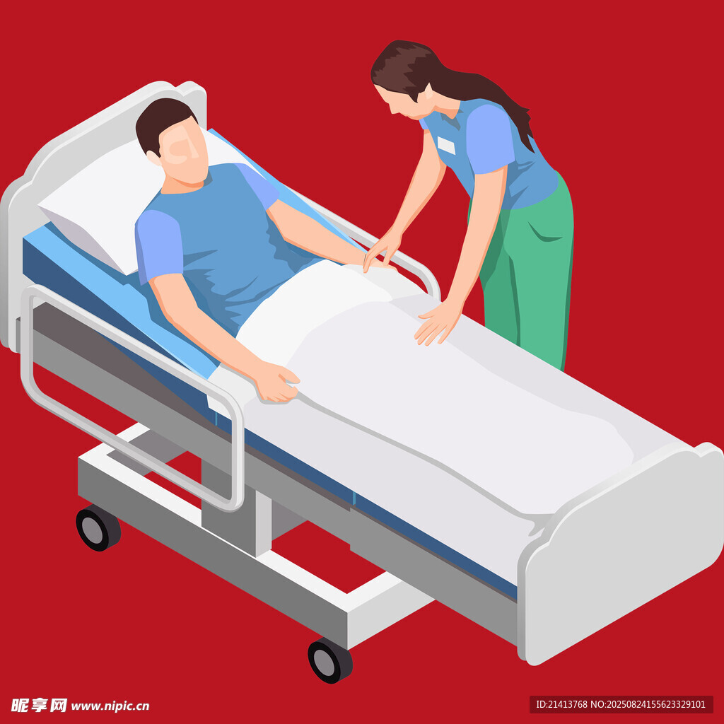 護(hù)士照料病床上的患者
