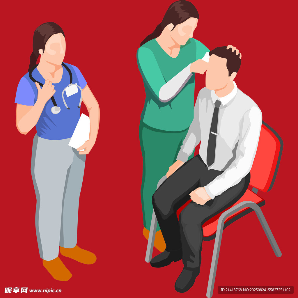 醫(yī)護為男士進行身體檢查