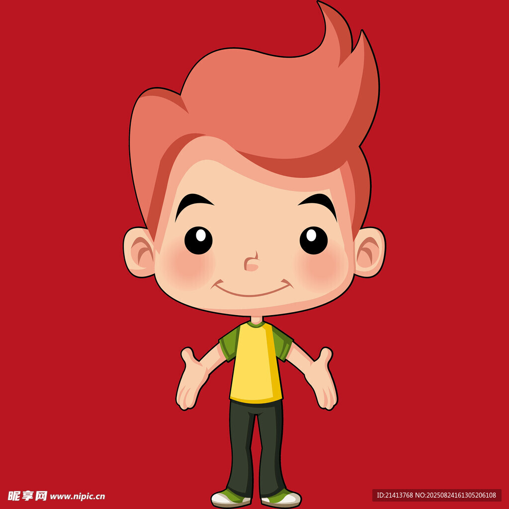 紅發(fā)男孩張開雙臂