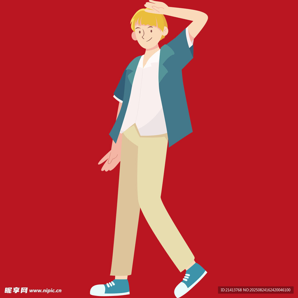 時(shí)尚男士隨性姿態(tài)