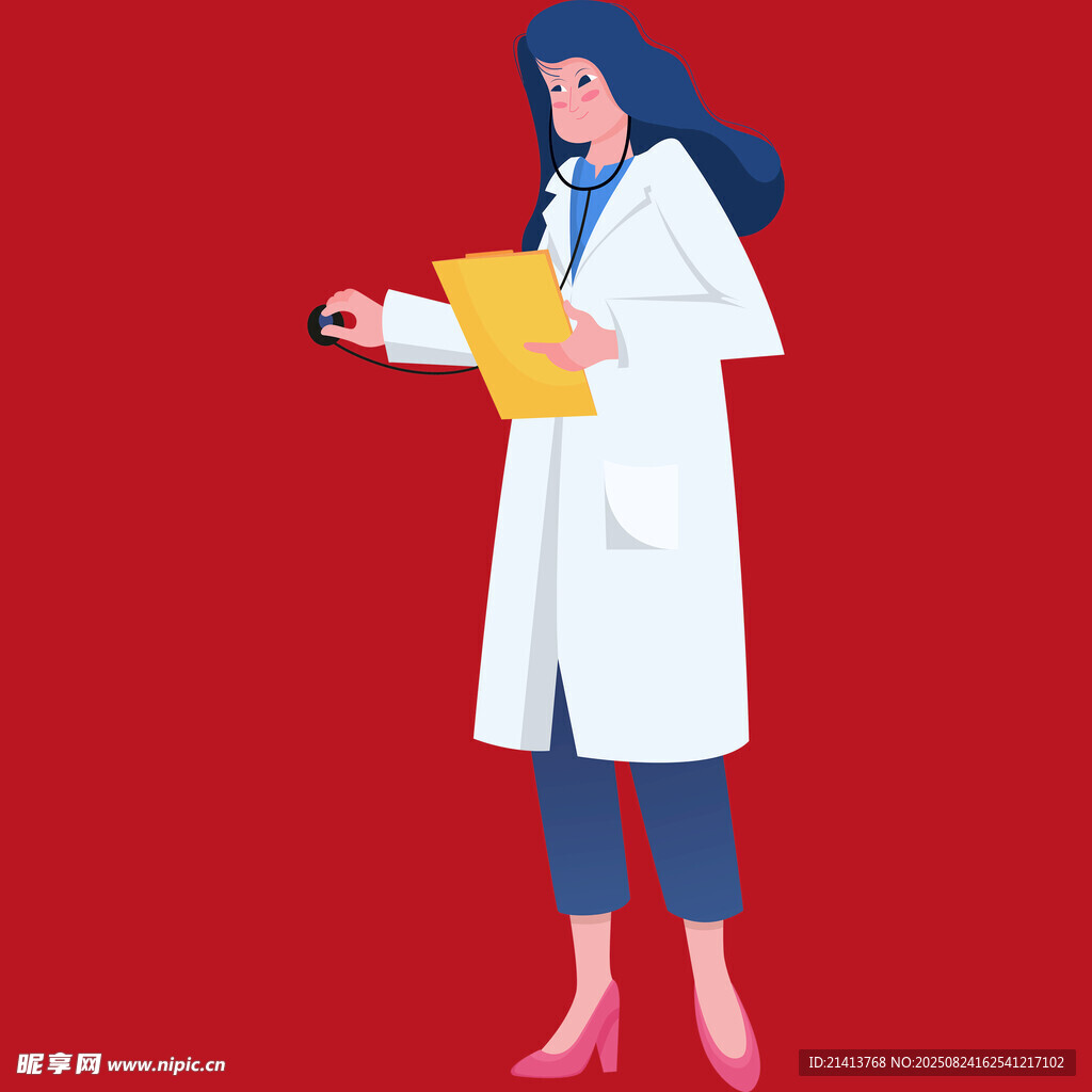 穿白大褂的女性醫(yī)護(hù)形象
