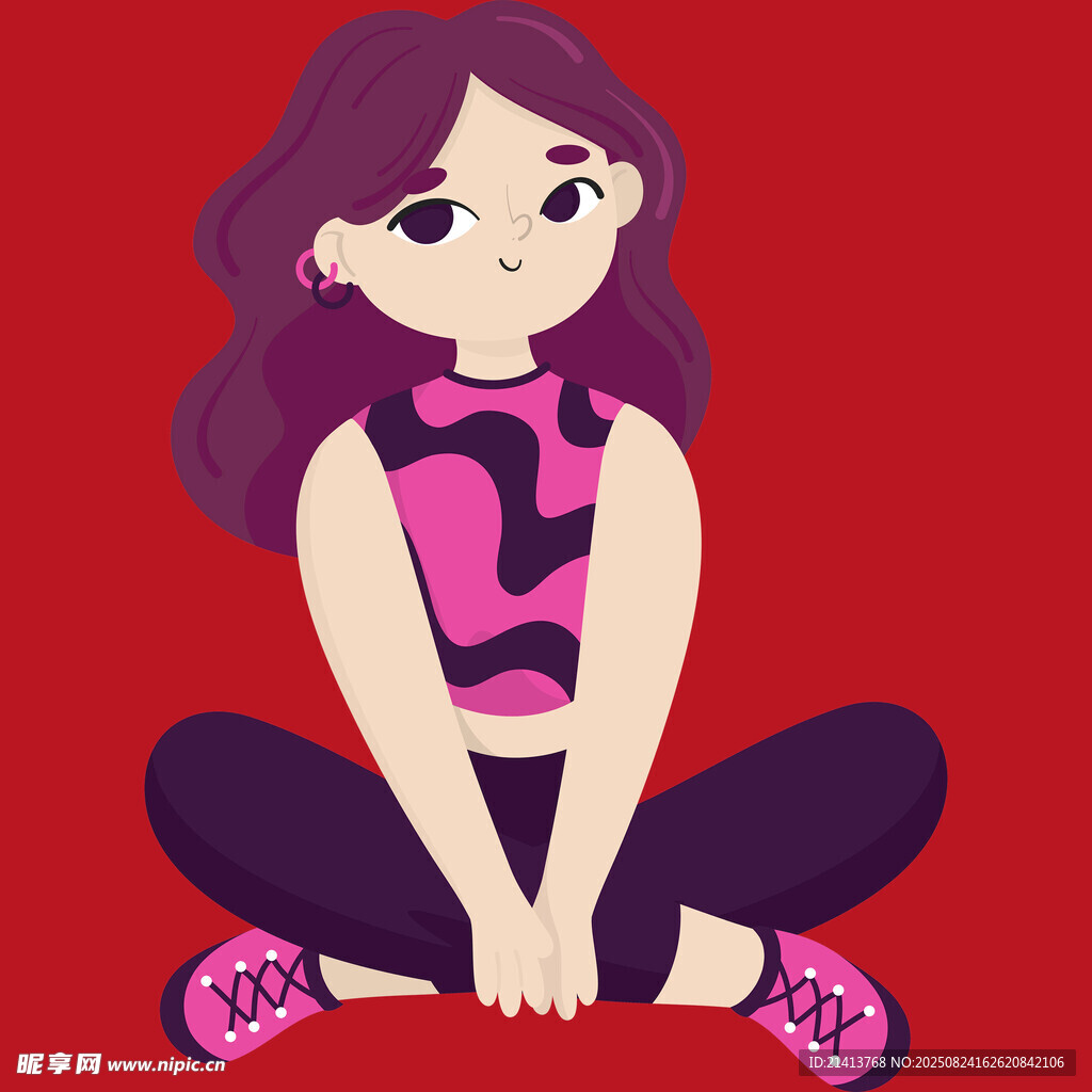 坐著的時尚女孩