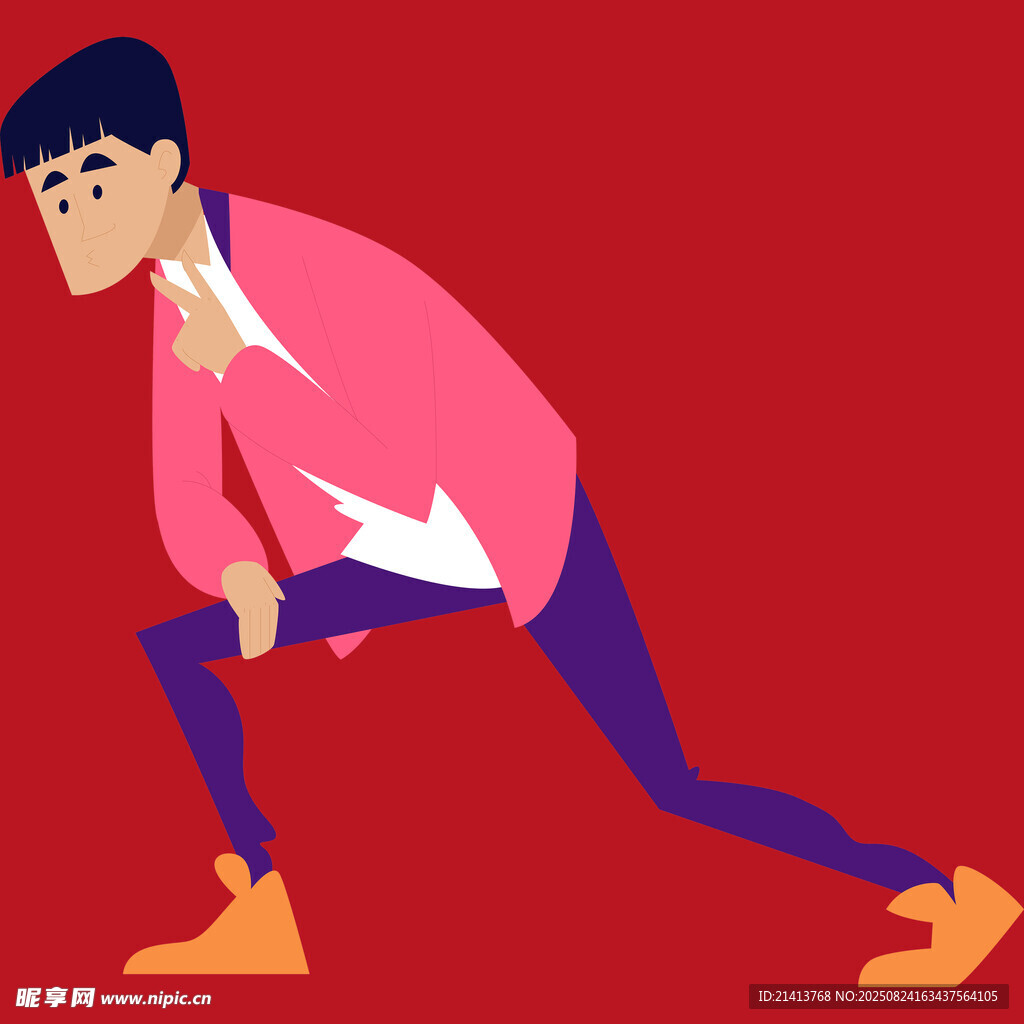 粉色衣著男子的運(yùn)動(dòng)姿態(tài)