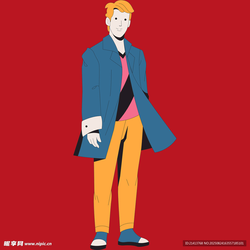 時尚男士插畫形象