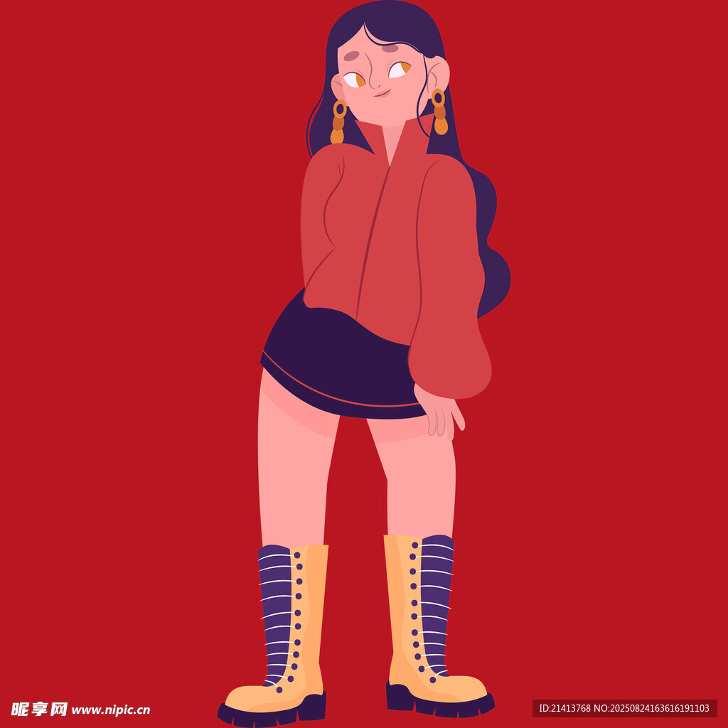 紅衣女孩的時(shí)尚穿搭