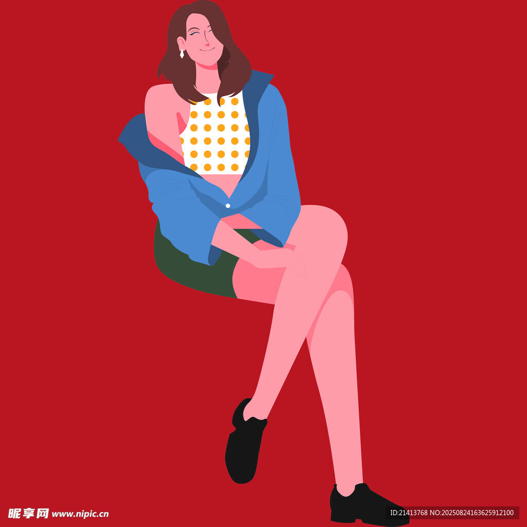 懷抱貓咪的時(shí)尚坐姿女性