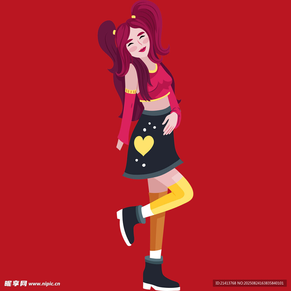 時尚活力少女俏皮擺姿