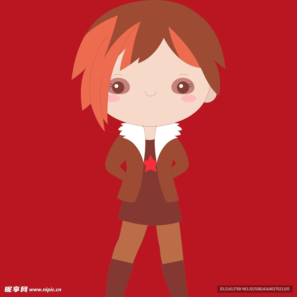 紅發(fā)卡通女孩造型展示