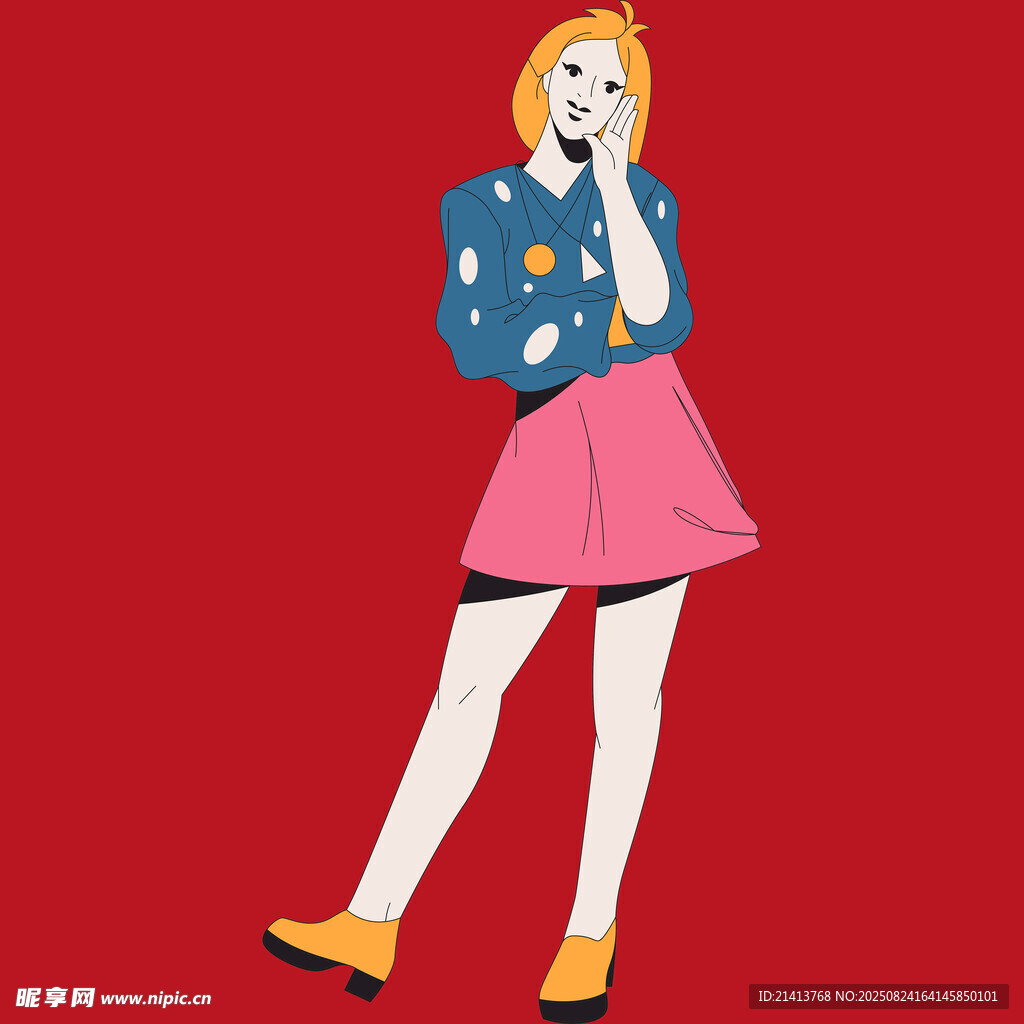 時尚女孩的個性穿搭展示