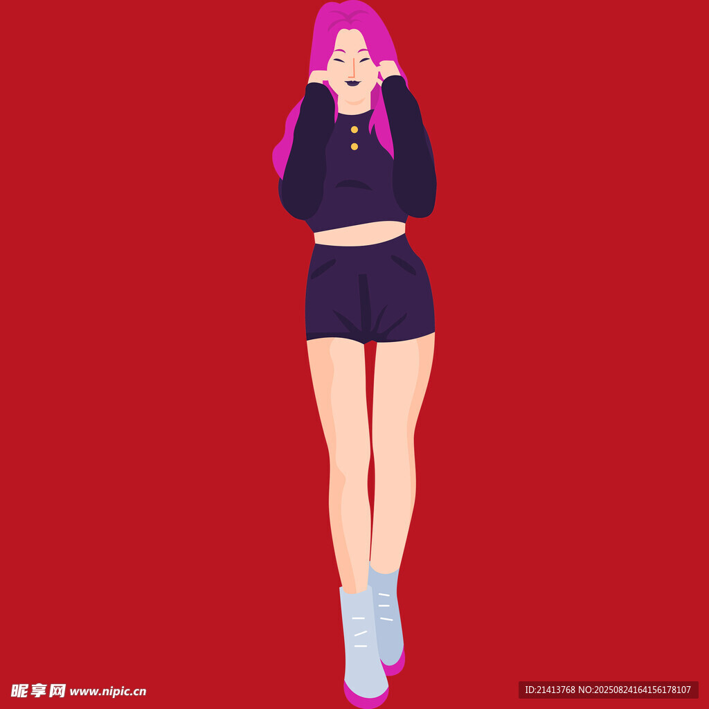 粉色頭發(fā)時尚女孩形象