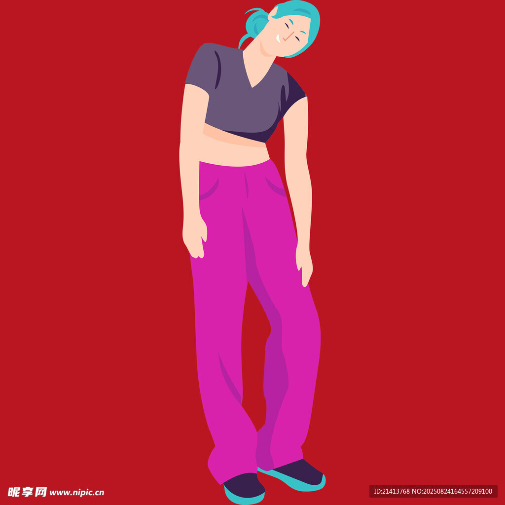 時(shí)尚穿搭的卡通女性形象