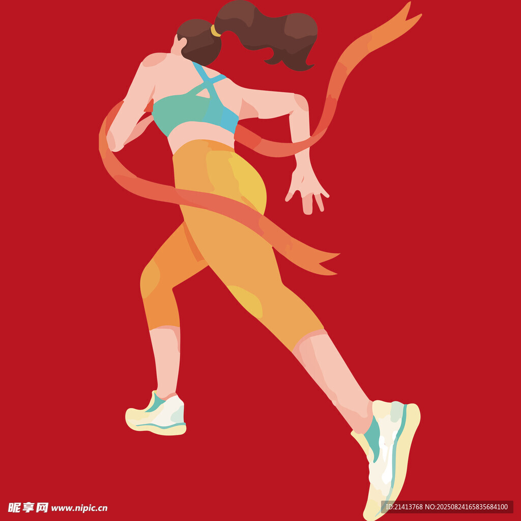 女子奮力沖過終點(diǎn)線