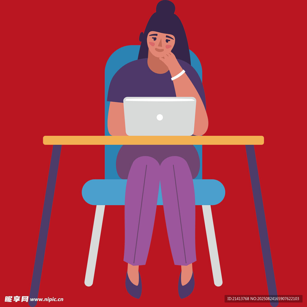 疲憊辦公的女性