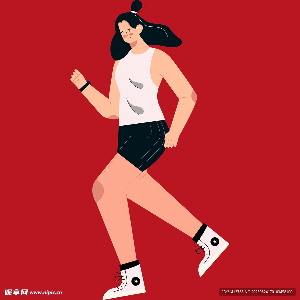 活力女性戶外跑步瞬間
