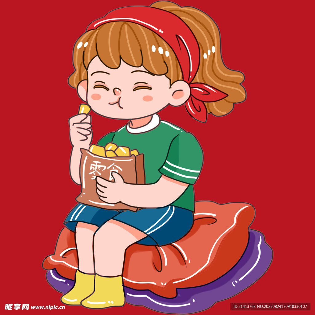 女孩愜意吃薯條看書時刻
