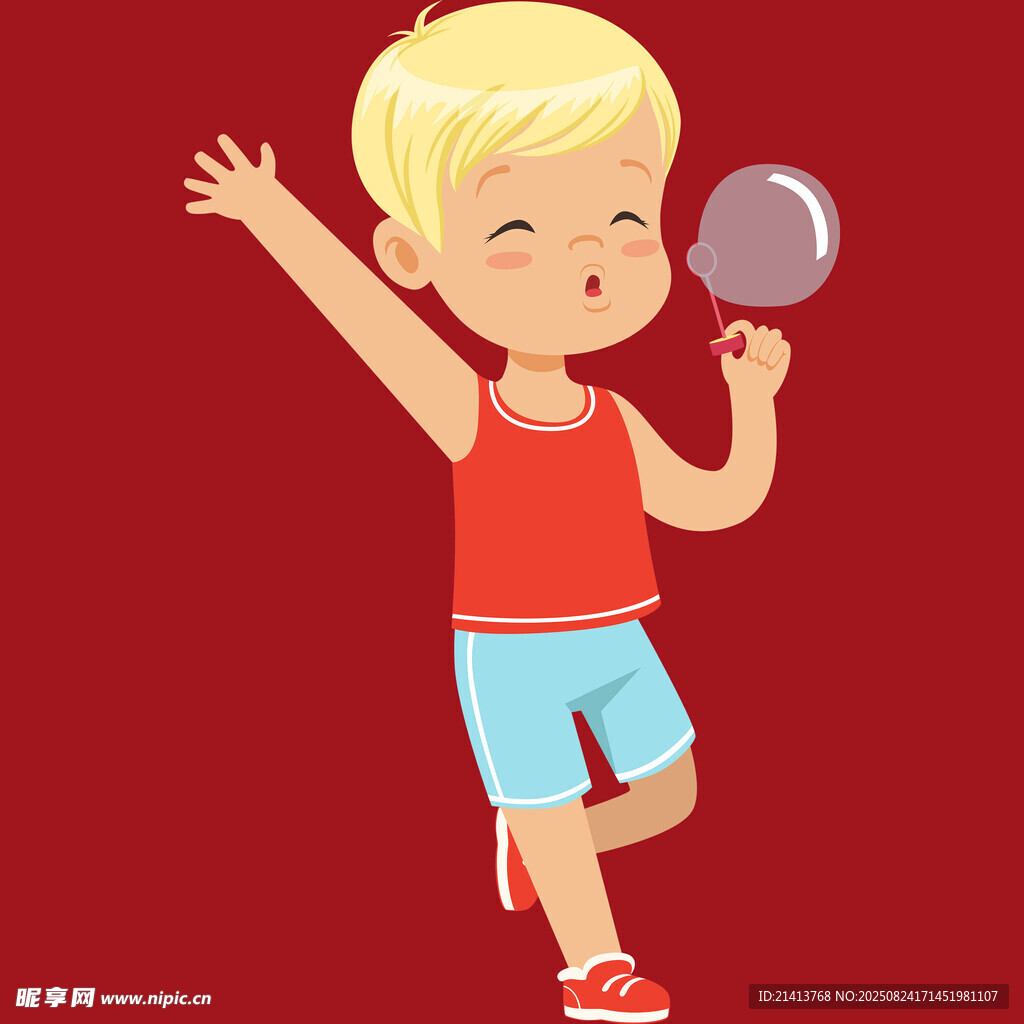 小男孩手持鏡子開心舞動