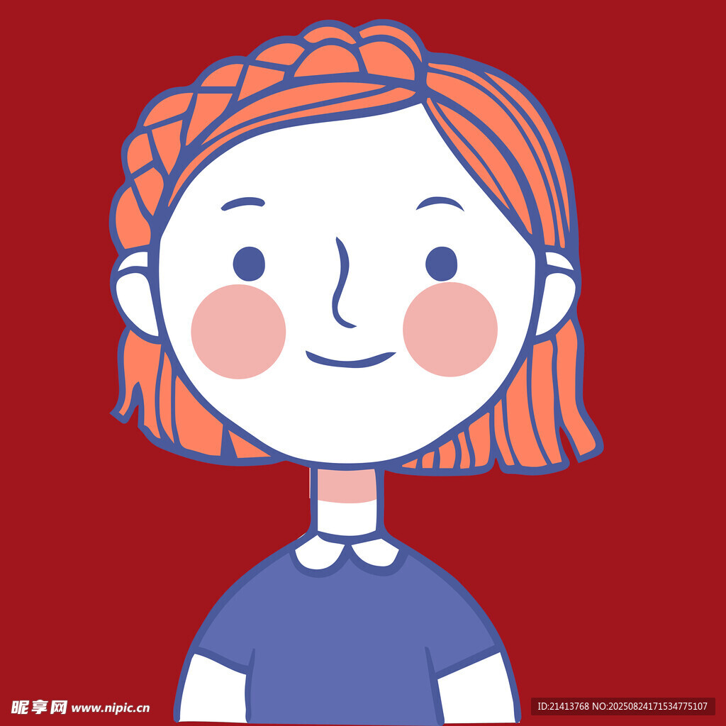 紅發(fā)女孩卡通形象