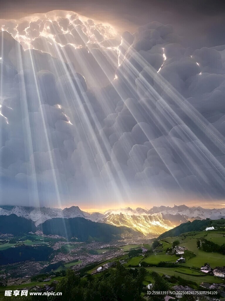 山間云霞