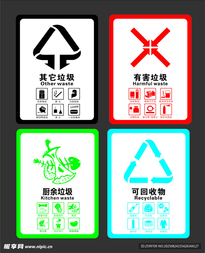 回收垃圾標(biāo)識(shí)牌