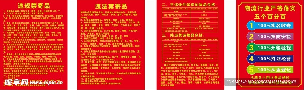 快遞物流行業(yè)寄遞宣傳告示警示板