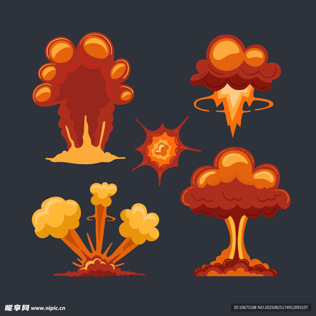 爆炸特效插畫