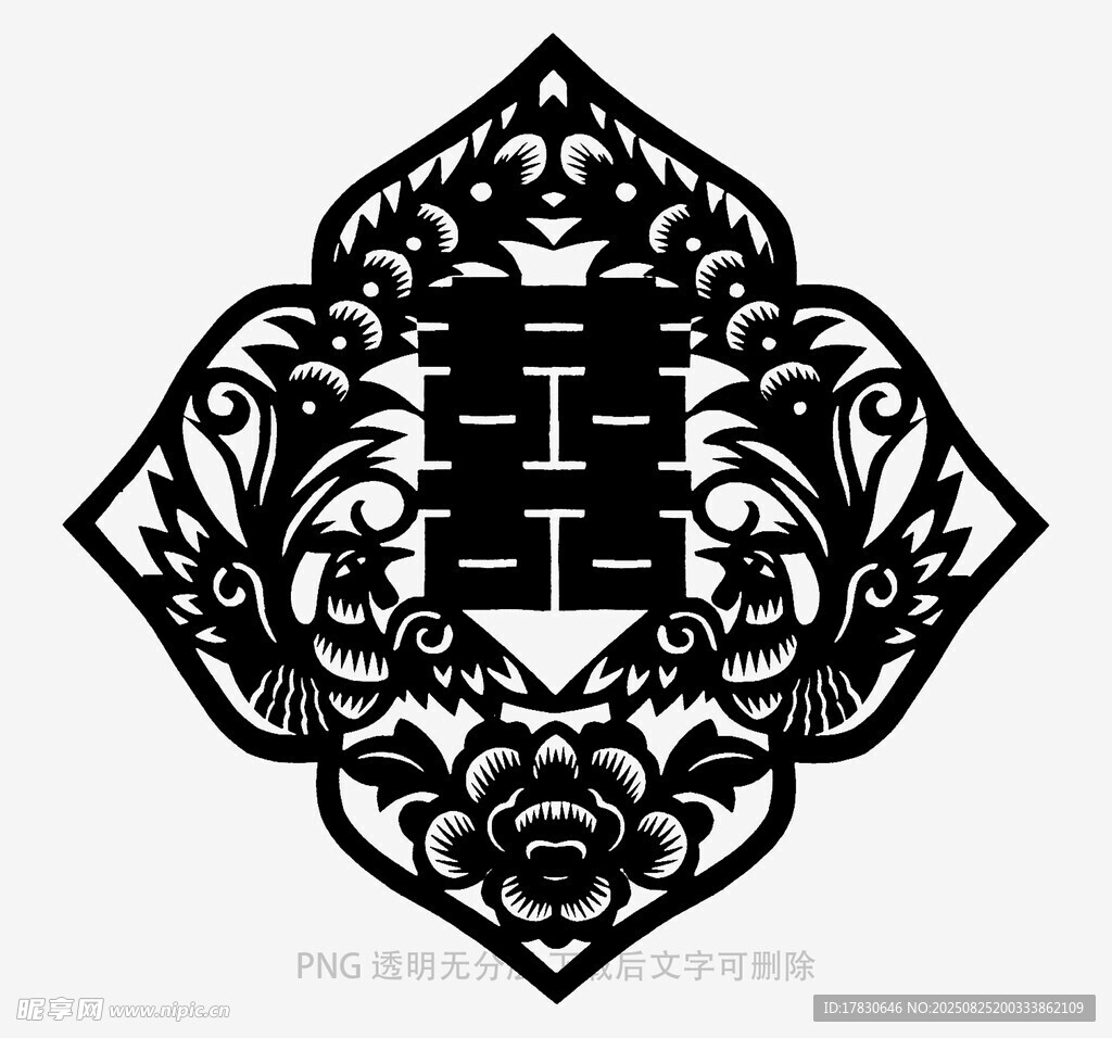 傳統(tǒng)雙喜剪紙圖案