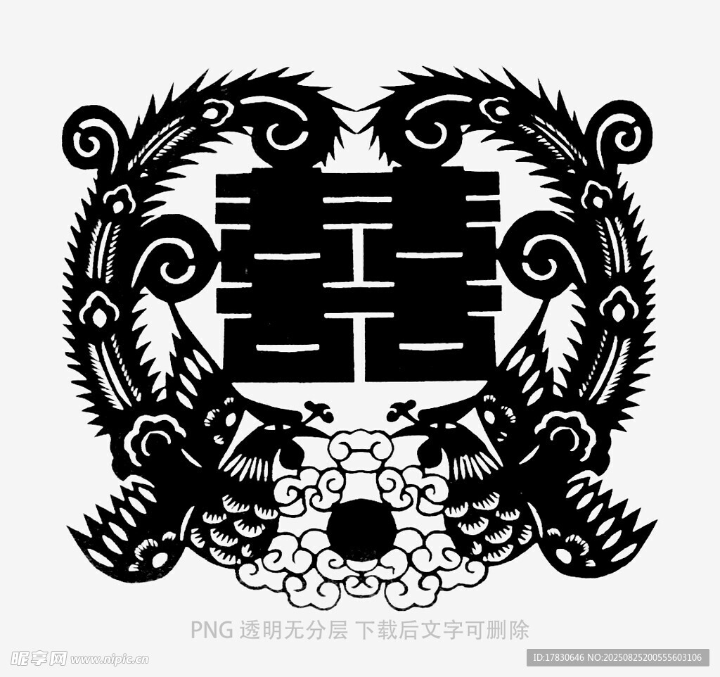 中式傳統(tǒng)雙喜圖案裝飾
