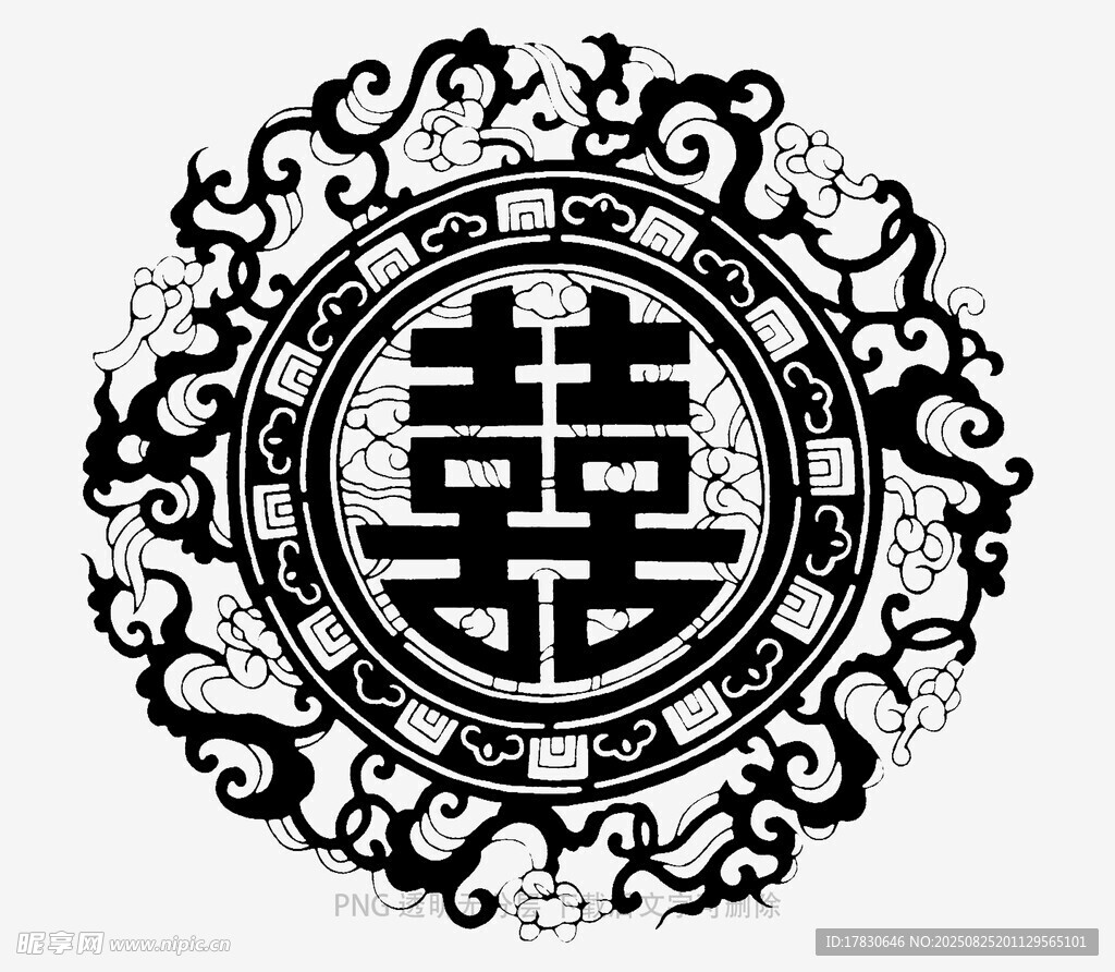 中式傳統(tǒng)雙喜花紋圖案