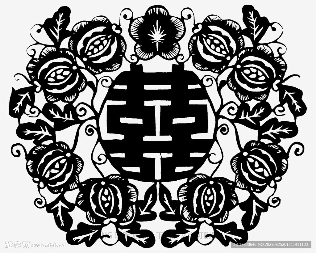 中式傳統(tǒng)雙喜裝飾圖案