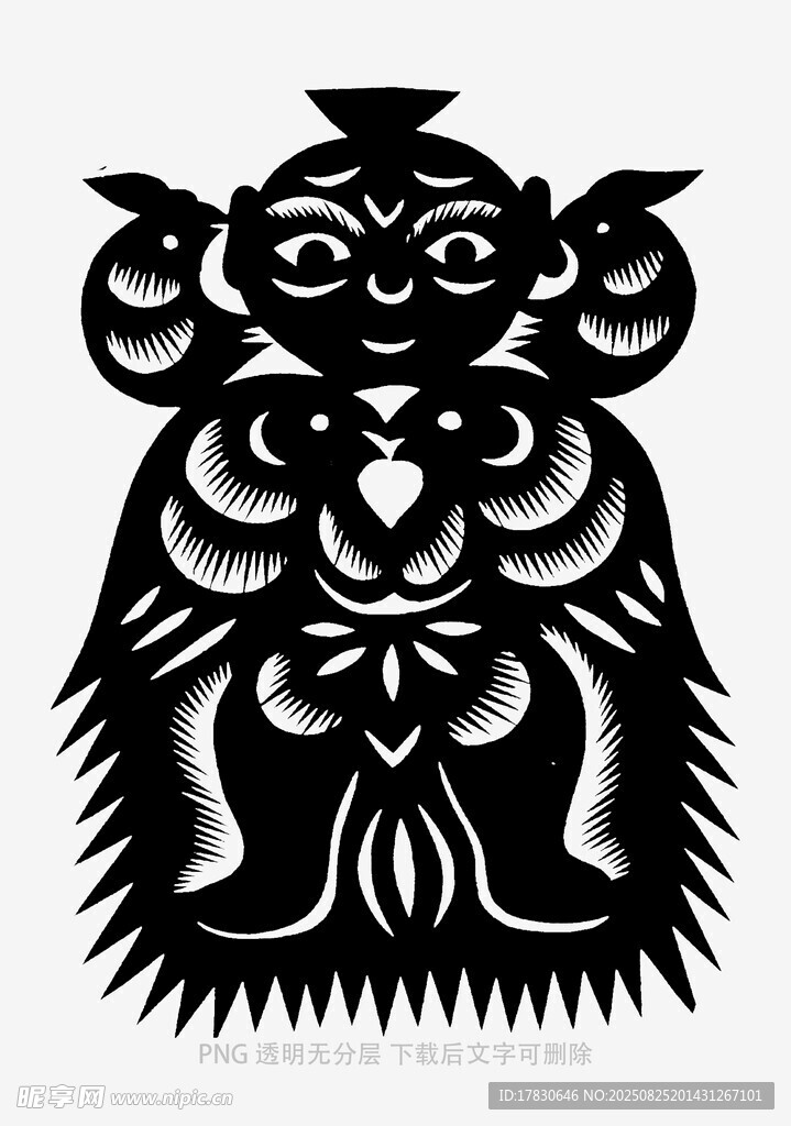 傳統(tǒng)剪紙?jiān)煨偷目蓯?ài)神獸