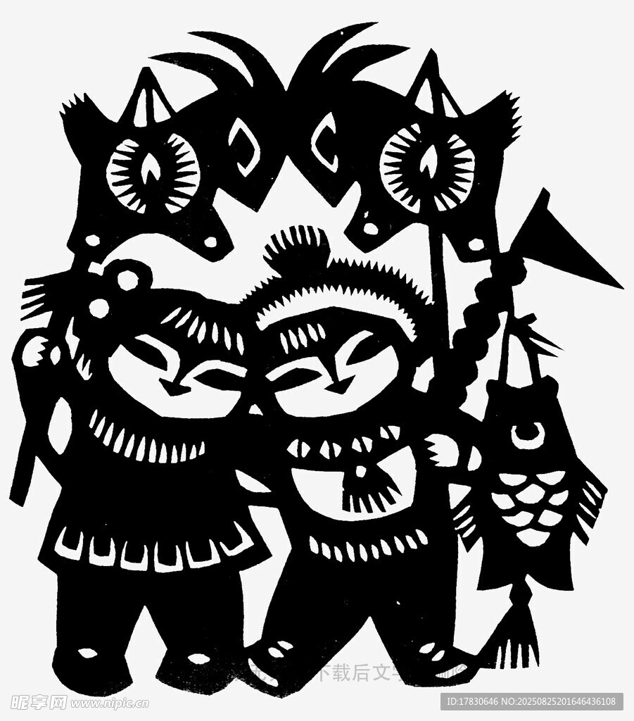 傳統(tǒng)剪紙中的可愛人物形象