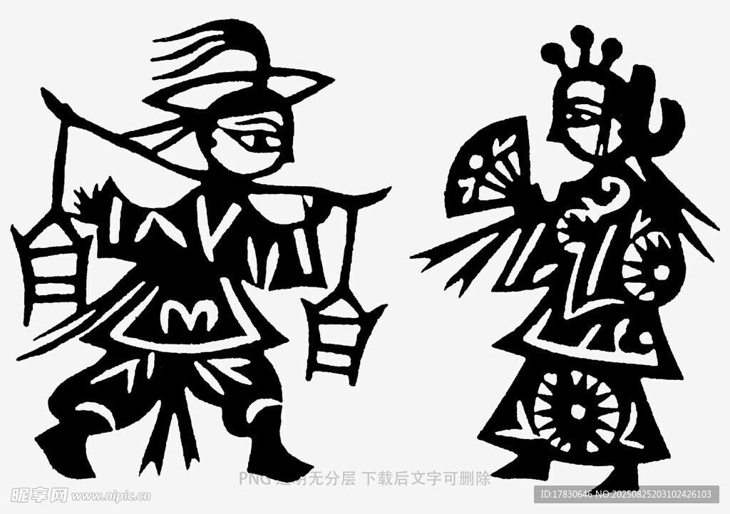 古代人物剪紙形象
