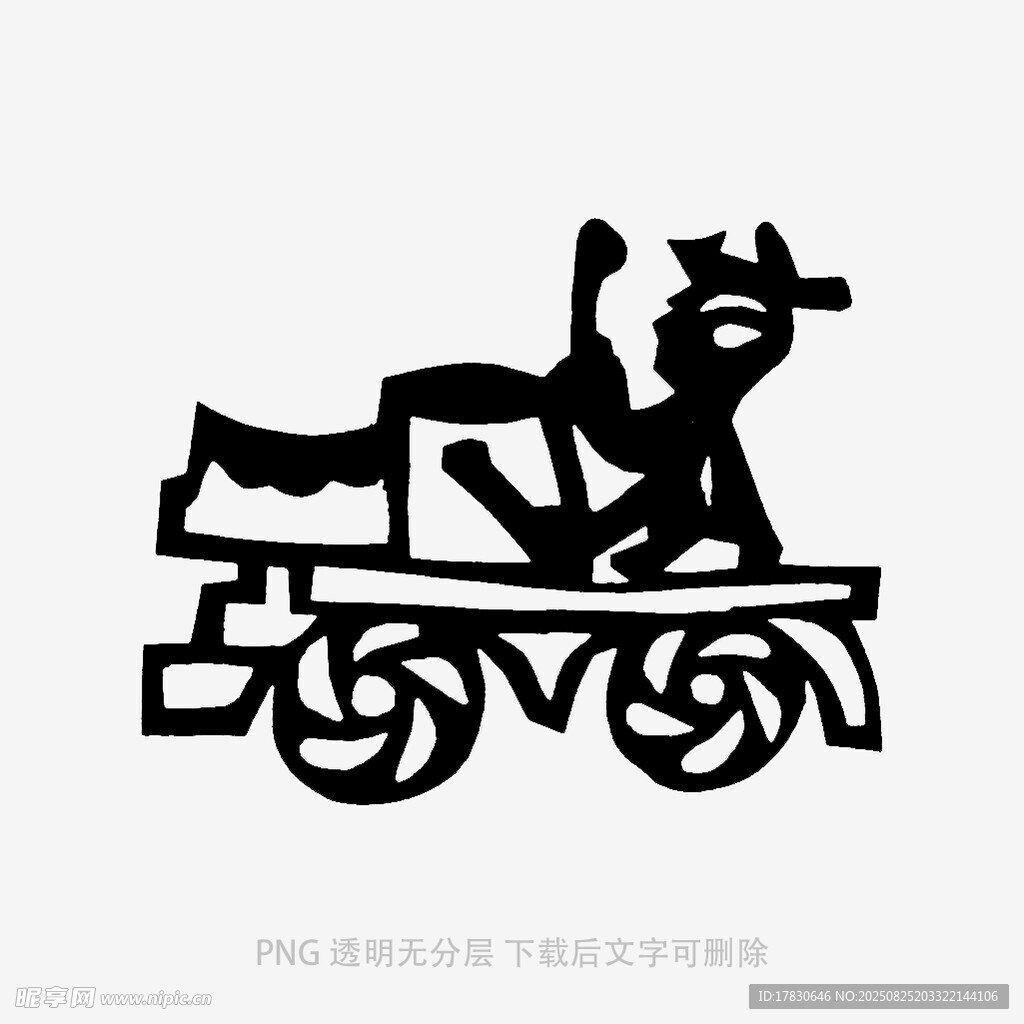 古代戰(zhàn)車圖案剪影