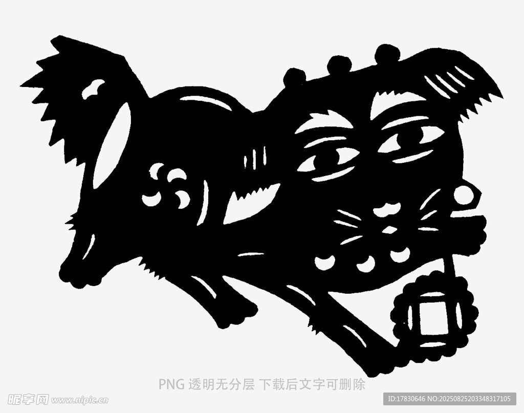 剪紙風格騎馬人物剪影