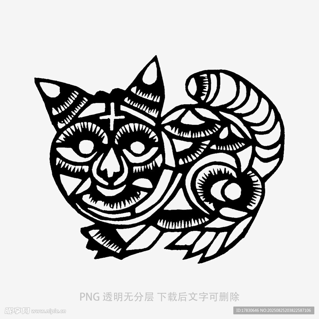 抽象貓形圖案設(shè)計(jì)