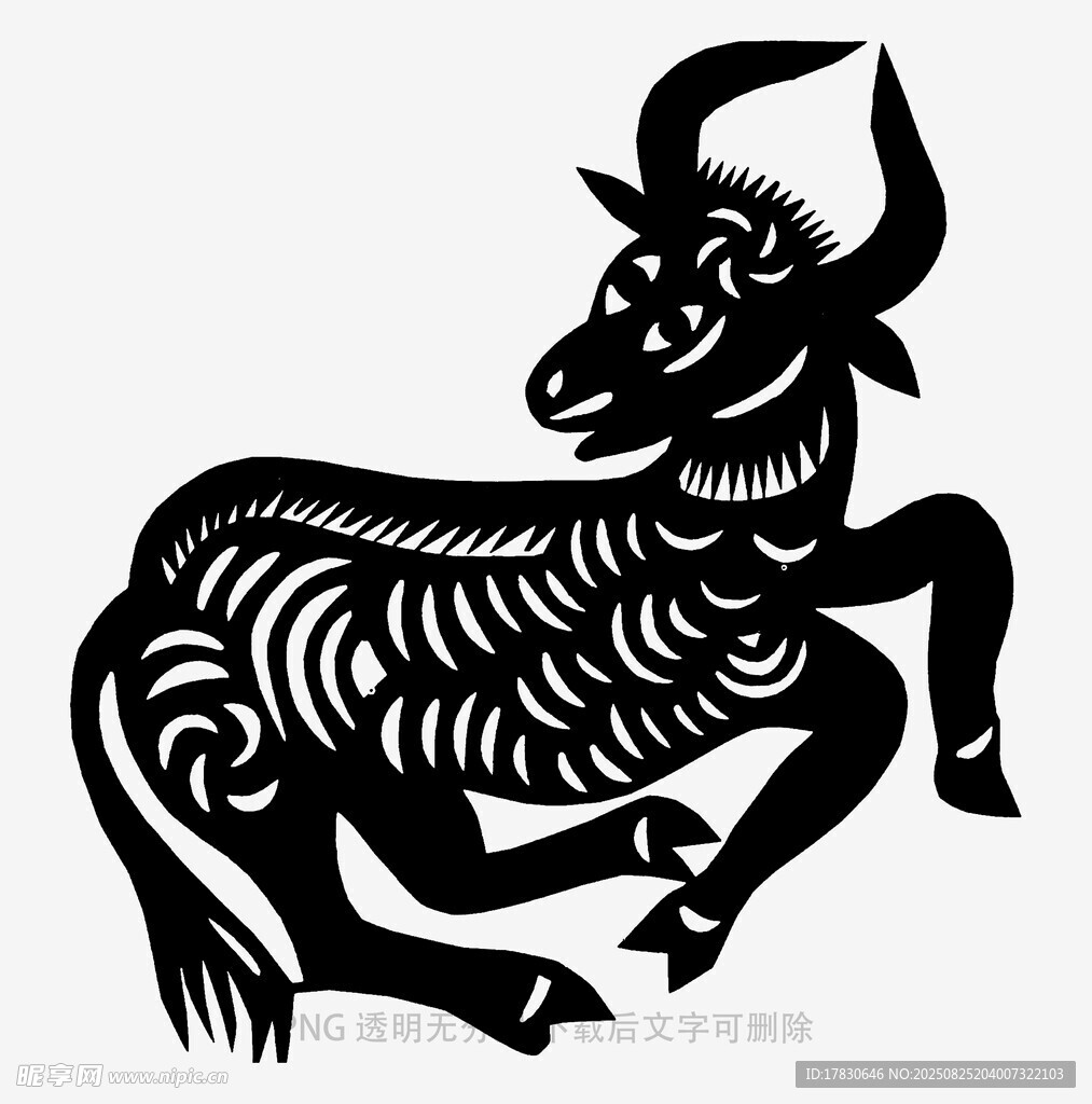 牛形剪紙圖案